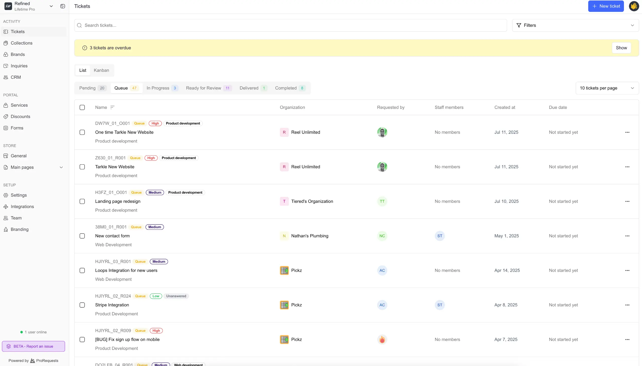 Prorequests Preview