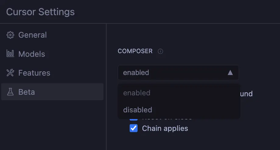 Cursor Composer (Beta)