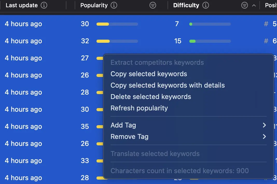 Astro keywords export example