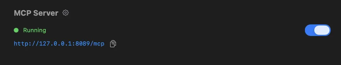 Astro MCP server enabled and running at http://127.0.0.1:8089/mcp