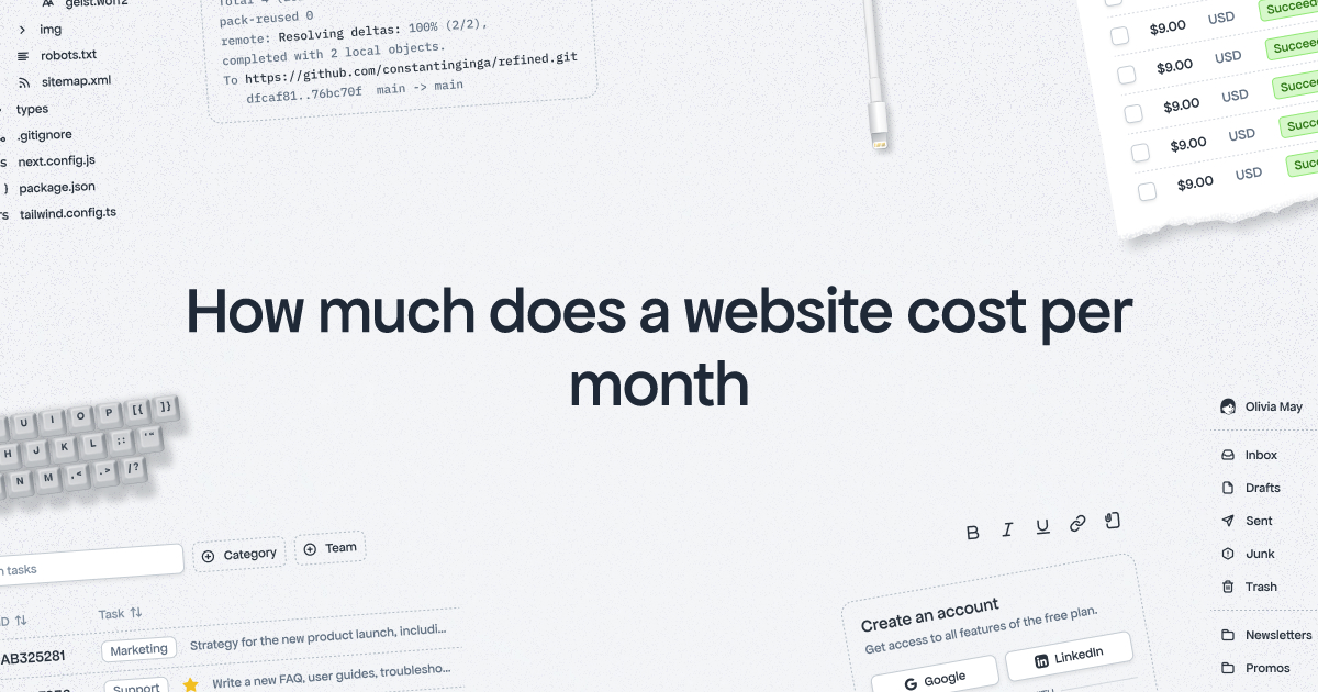 How much does a website cost per month