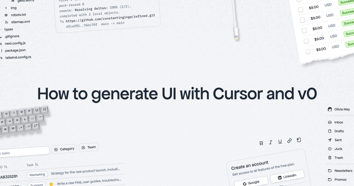 How to generate UI with Cursor and v0