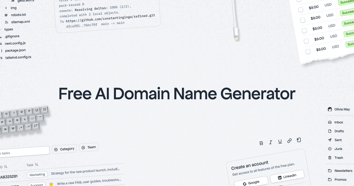 Free AI Domain Name Generator - Refined